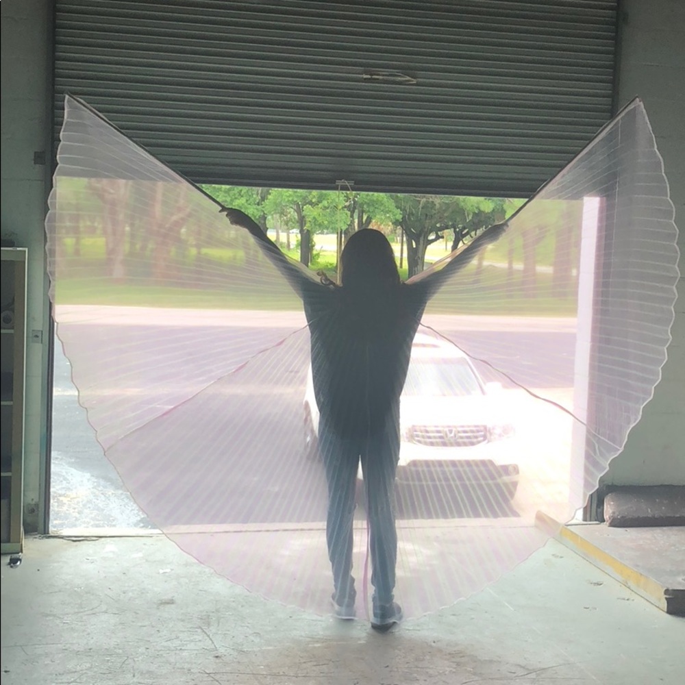 Iridescent Belly dancing wings with sticks